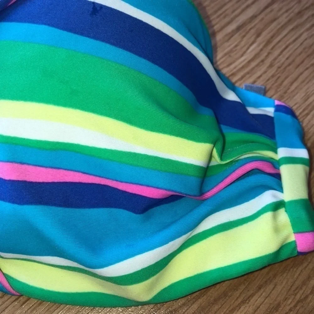 Aerie Bikini Top‎ 32B Underwire Striped Strapless